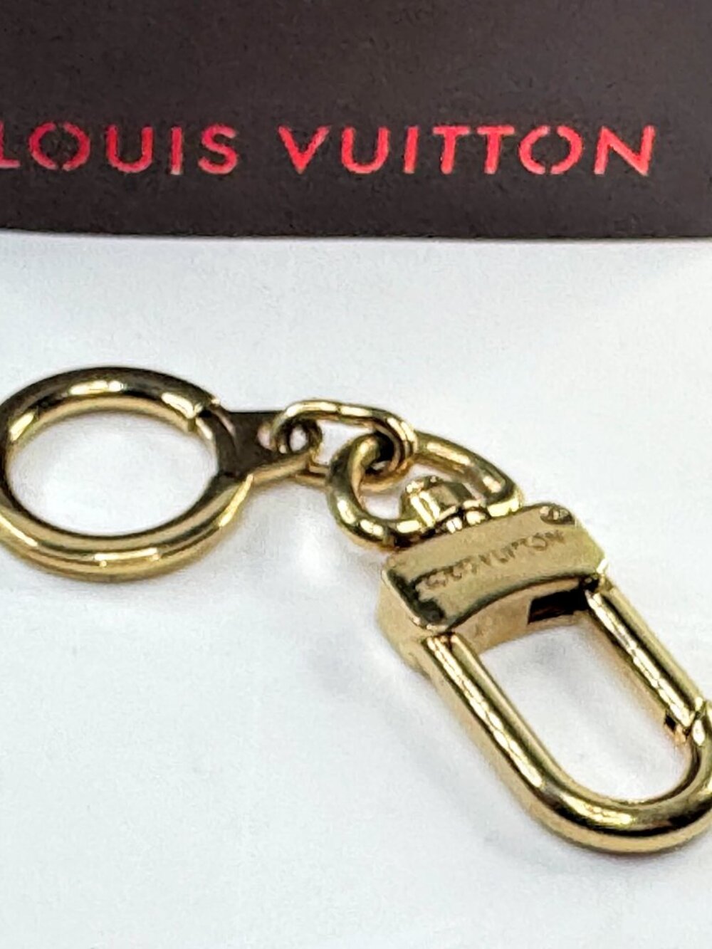 Vintage Louis Vuitton Gold Tone Bag Charm Key Holder Dual Ring SS342